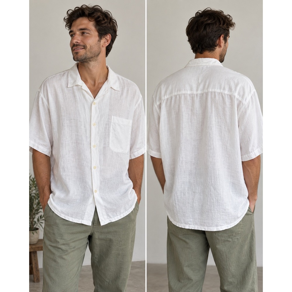 Breakwater Men's XL White Short Sleeve Button Front Shirt